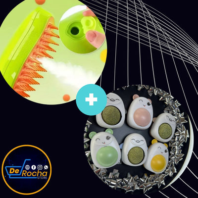 COMBO CATNIP + CEPILLO QUITA PELUSA